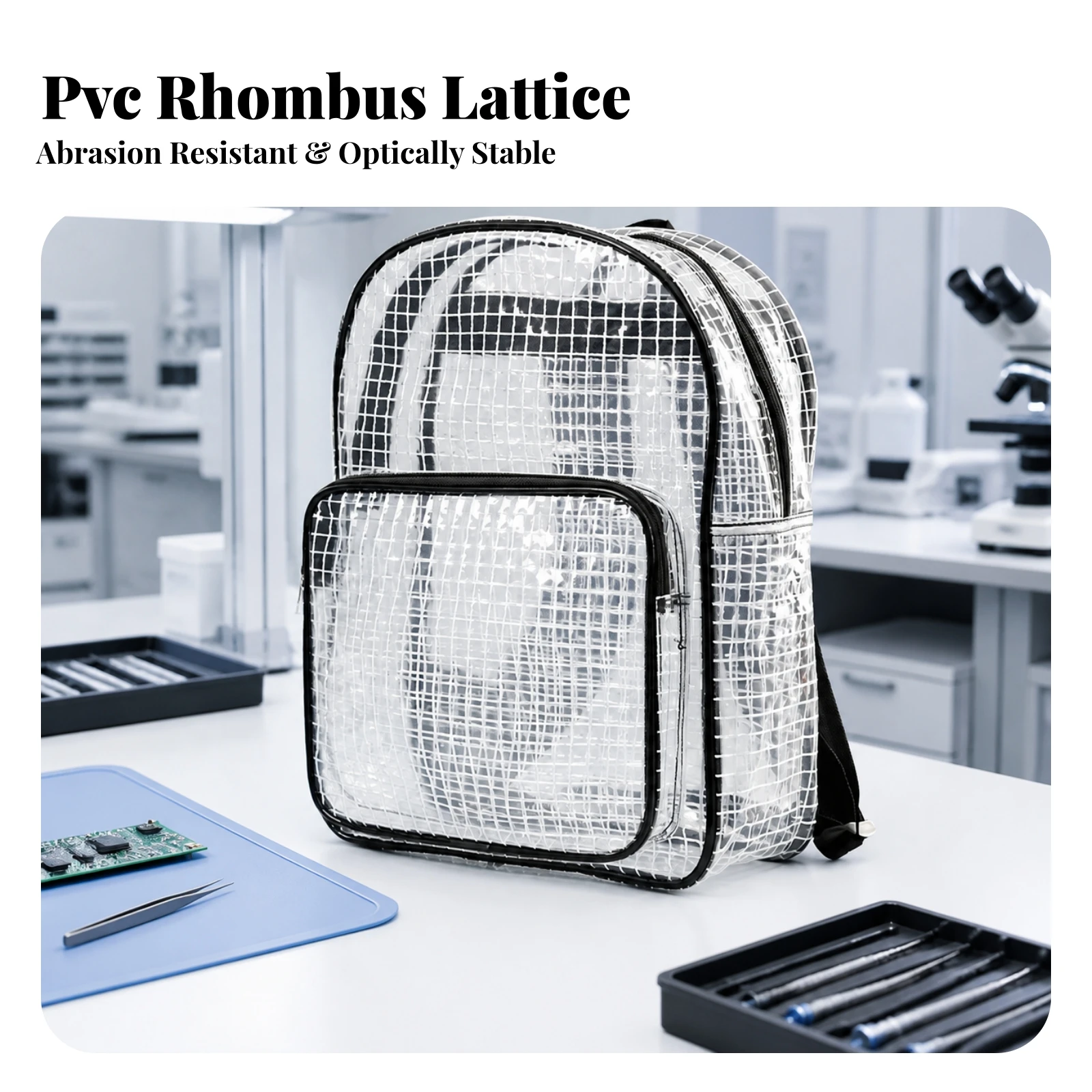 PVC Mesh Storage Bag Dustproof Clear Bag with Zippered Pocket Lightweight Breathable for Workshop, Equipment Room
