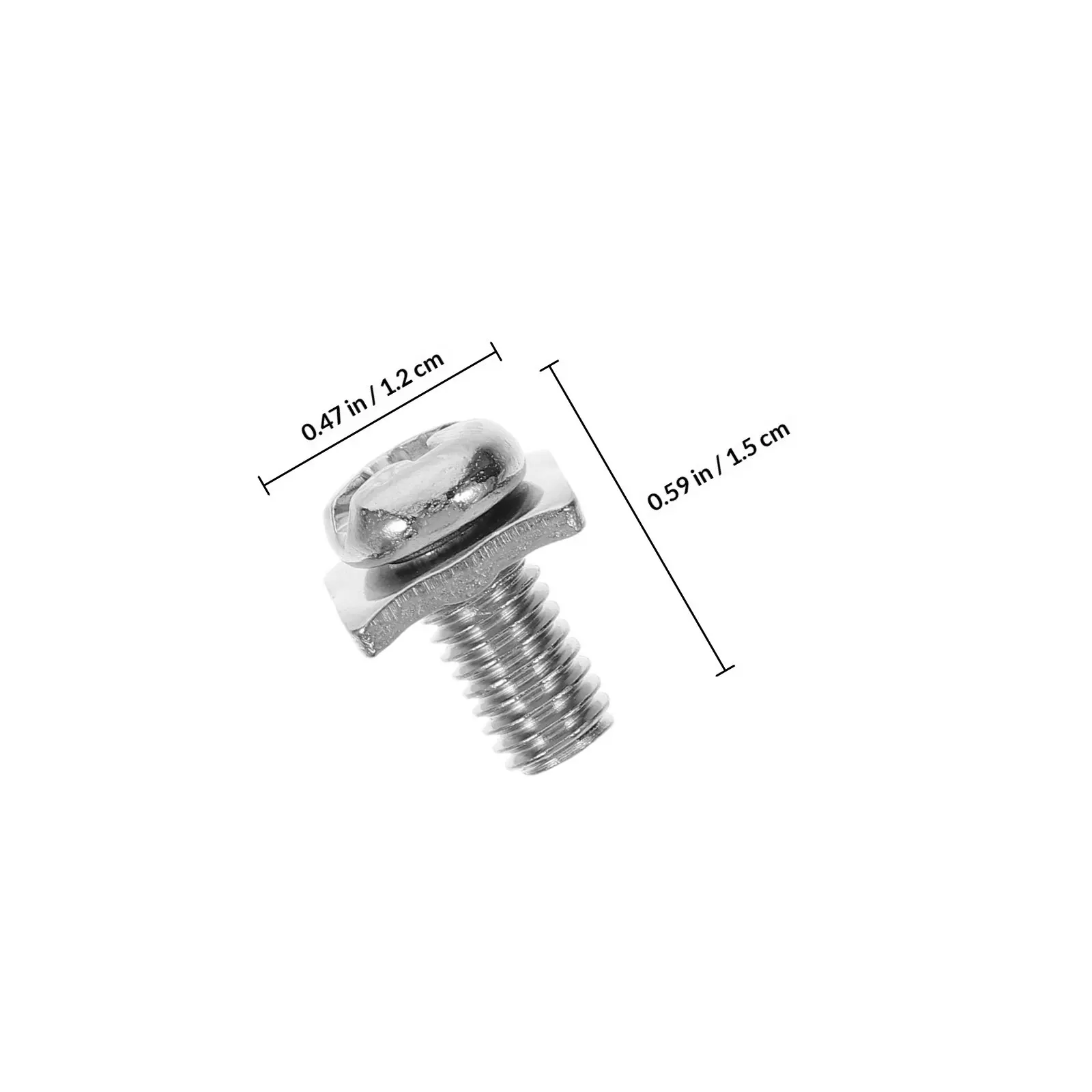 40Set Square Pad Terminal Screws Nickel Plated Round Head Slot Square Washer Terminal Block Screws for Electrical Switches