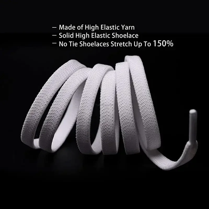 1 Pair No tie Shoe Laces Metal lock Elastic Shoelaces Without Ties Choice for sports enthusiasts Lazy Shoes Lace Rubber Bands