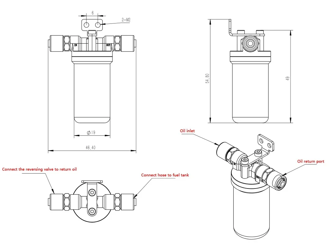 JDModel Mini Hydrauliköl Metallfilter mit feinem Sieb für RC Tamiya Bagger Bulldozer Loader LKW Teile Rc Zubehör – Detail 1
