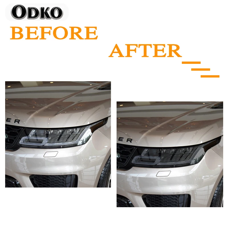 2 Pcs For For Range Rover Sport L494 2014-Present Car Headlight Tint Black Protective Film Transparent TPU Sticker Accessories