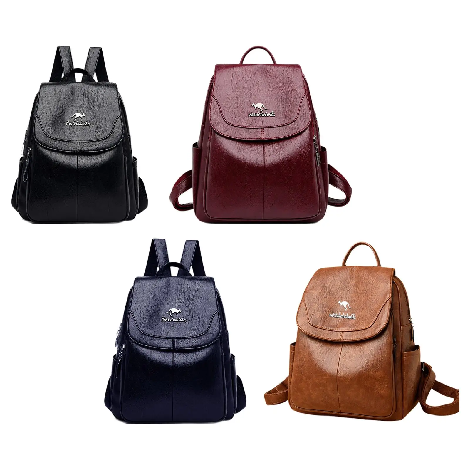 Women Backpack Purse PU Leather Knapsack Daypack for Shopping Trip Outdoor