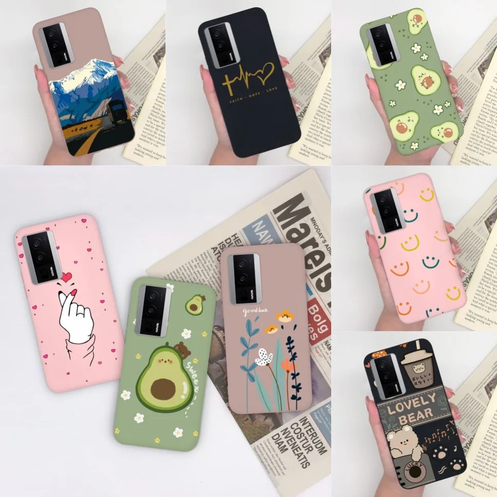 For Xiaomi Poco F5 Pro Phone Cover Lovely Avocado Soft Silicone Back Cover Bumper Shell For Xiaomi PocoF5Pro Phone Case Fundas