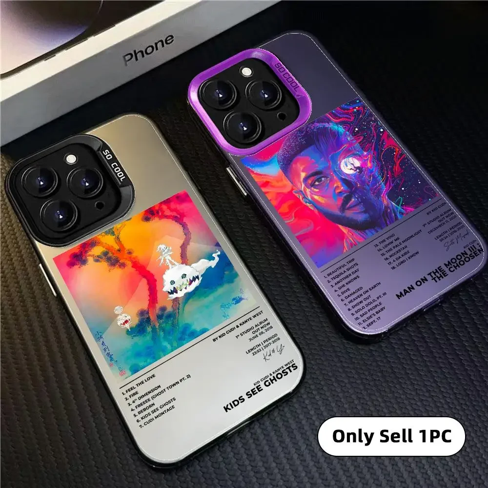 Rapper Kid C-Cudi Phone Case For iPhone 17 16 15 14 13 12 11 Pro Max Designer Matte Laser Aurora Funda Phone Case view 3