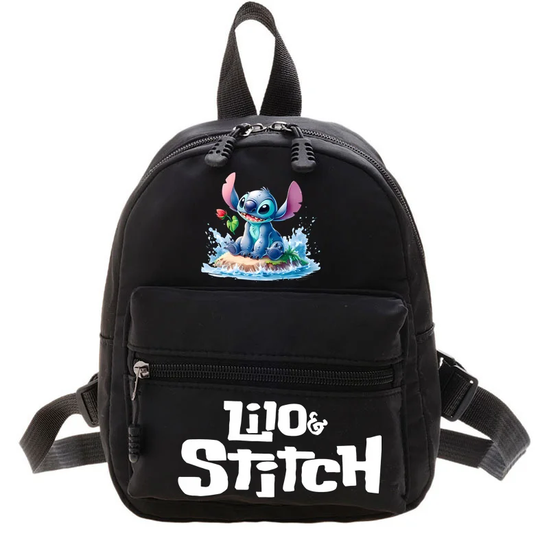 Disney Lilo & Stitch กระเป๋าสะพายหลังของผู้หญิง, กระเป๋าเดินทางลำลองแฟชั่นใหม่เป้ผู้หญิงเรียบง่ายความจุขนาดใหญ่ฤดูใบไม้ผลิ2024