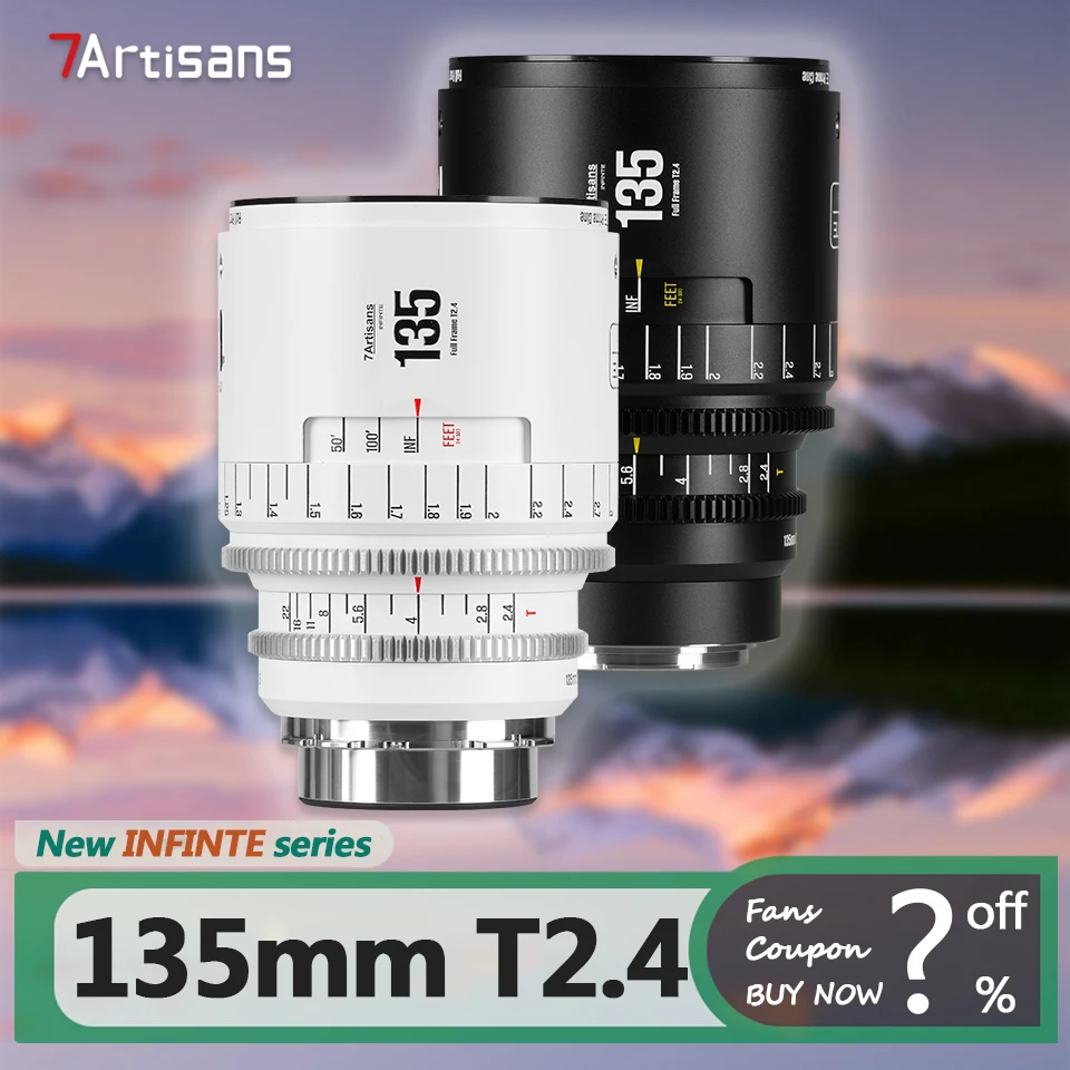

7artisans MF Full Frame 135mm T2.4 INFINTE Cine lens for Camera Landscape Photography with Canon EF PL Mount