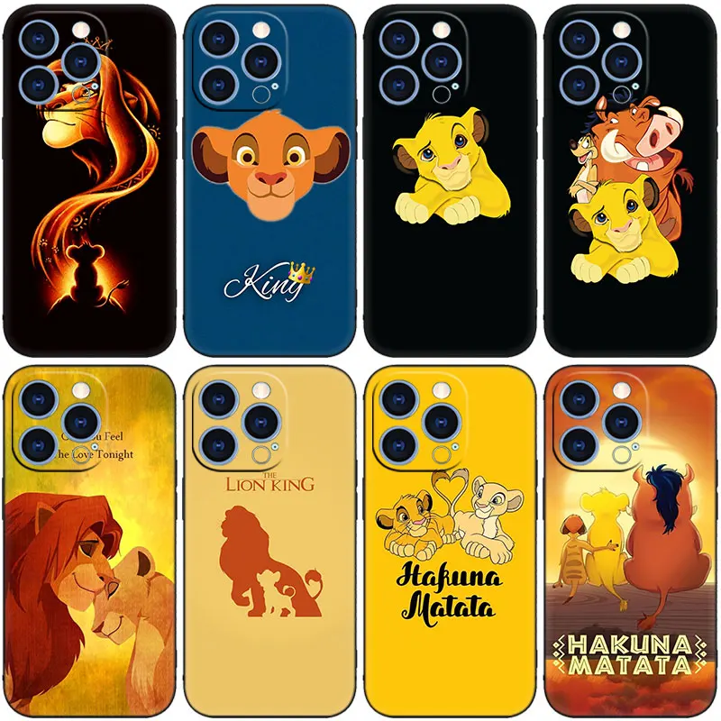 Disney The Lion King Phone Case For Apple iPhone 14 13 12 Mini 11 Pro XR X XS MAX 6S 7 8 Plus 5S SE 2020 2022 Black Cover