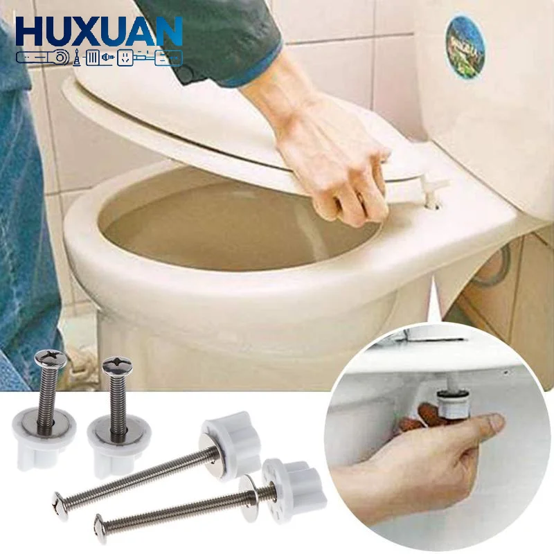 2Pcs M6 Heavy Duty Toilet Seat Hinge Screw Fixings Universal Replacement Parts for Bathroom Toilet Repair Use