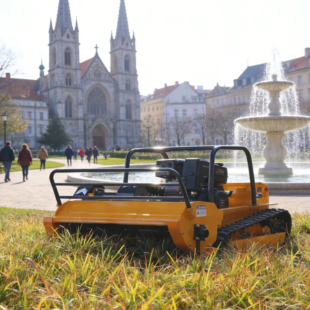 Customized Petrol Lawn Mower Remote Control Low Fuel Consumption Long Working Time Flail Mower for Commercial Farm Use