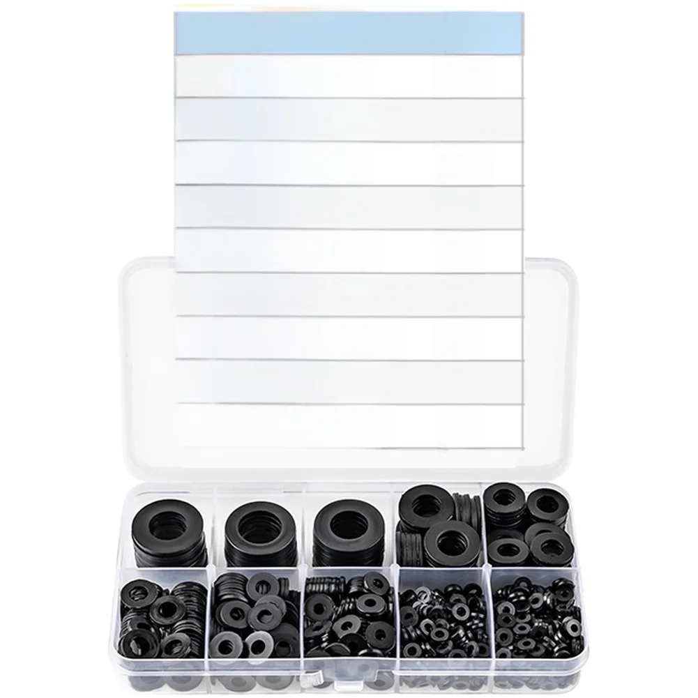 Nylon Flat Washers 900PCS Black Assortment for M2 to For M12 with Shiny Smooth Finish for Easy Handling and Fit