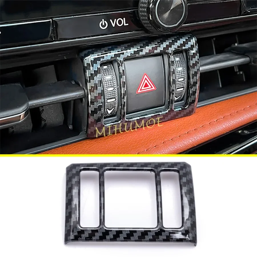 Carbon Fiber Center Console Dashboard Warning Light Switch Panel Cover Trims For Lexus NX250 NX350 NX450h+ 2022 2023 2024