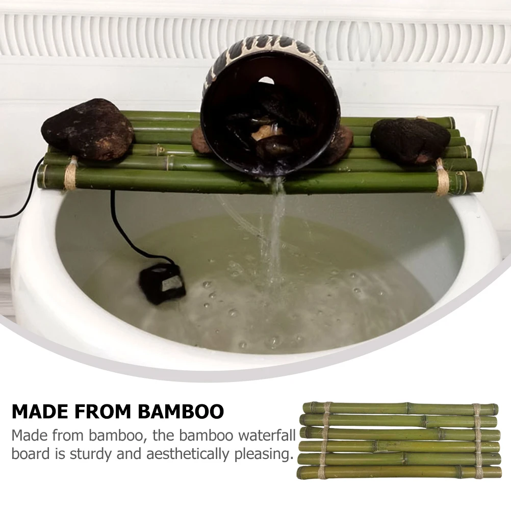 Bamboo Strait Decoration 40cm Non Floating Bamboo Raft Fish Tank Waterfall Board Aquarium DIY Ornament Accessories