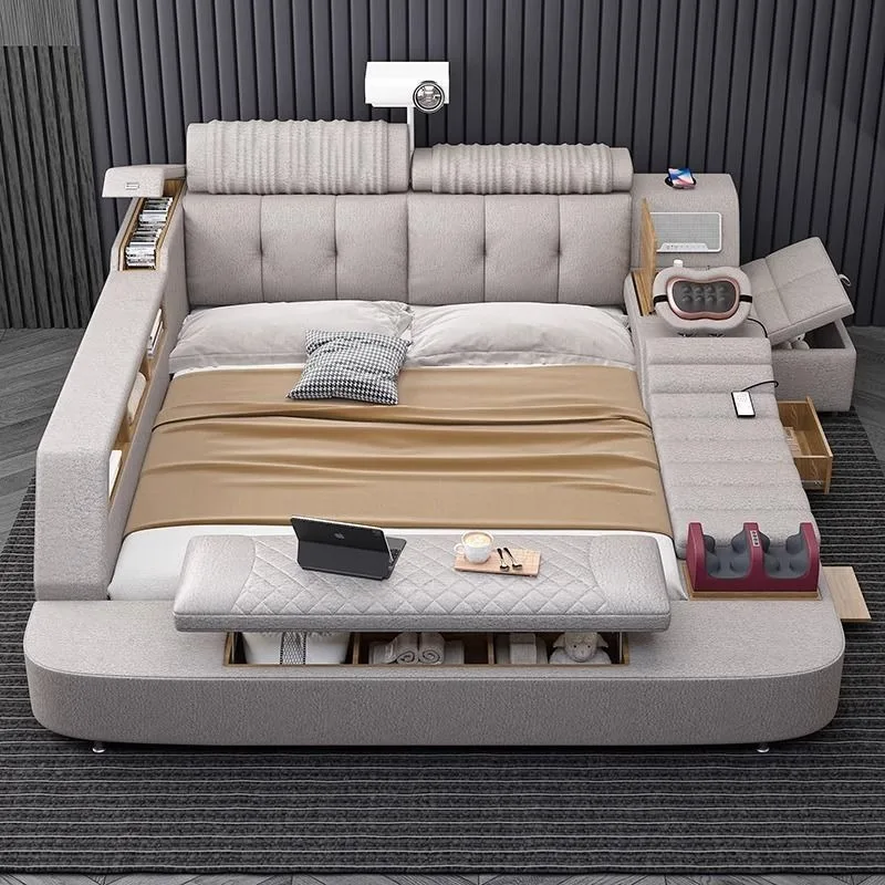 Nordics Double Bed Luxury Lounge Queen Frame Bed Sleeping Dressers Muebles Para Dormitorio Bedroom Furniture Accessories