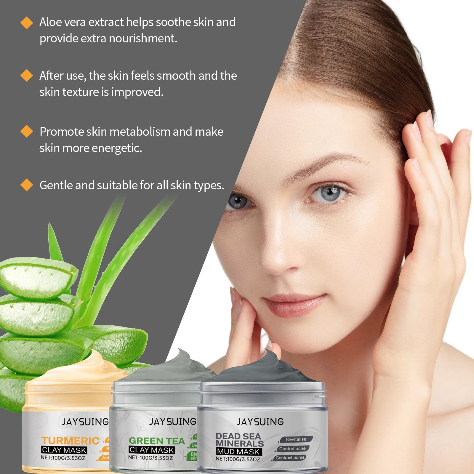 Jaysuing – masque de boue aux minéraux de la mer morte, nettoie les Pores, contrôle du sébum, alimentation en profondeur, hydratation efficace, éclaircissant, soins pour la peau du visage