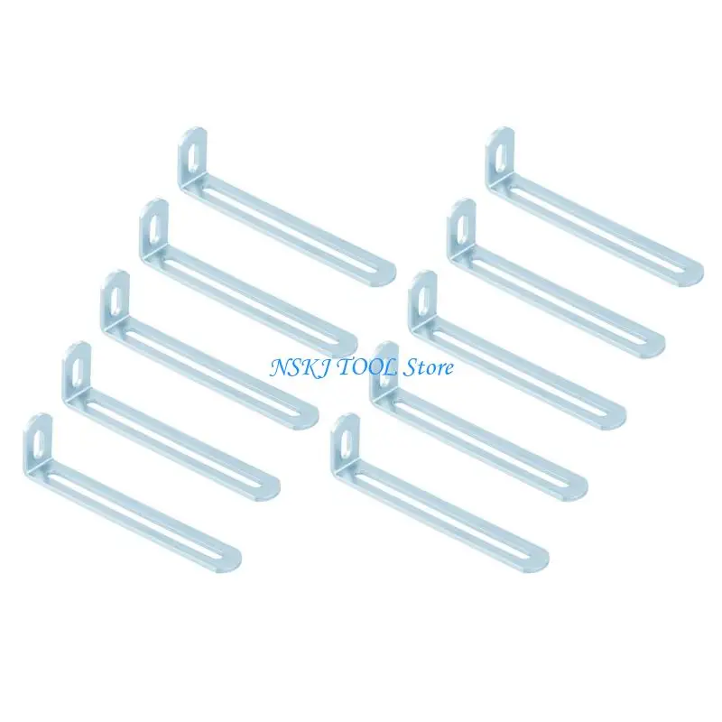 L8RC 10Pcs Double Slot Metal Brackets Furniture Connector Protectors Shelf Brackets