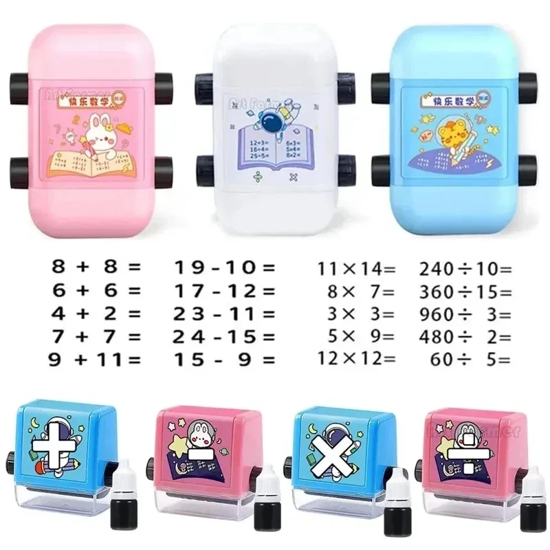 Roller Digital Teaching Stamp Reusable Addition and Subtraction Math Roller Stamp Within 100 Teaching Math Practice Roller