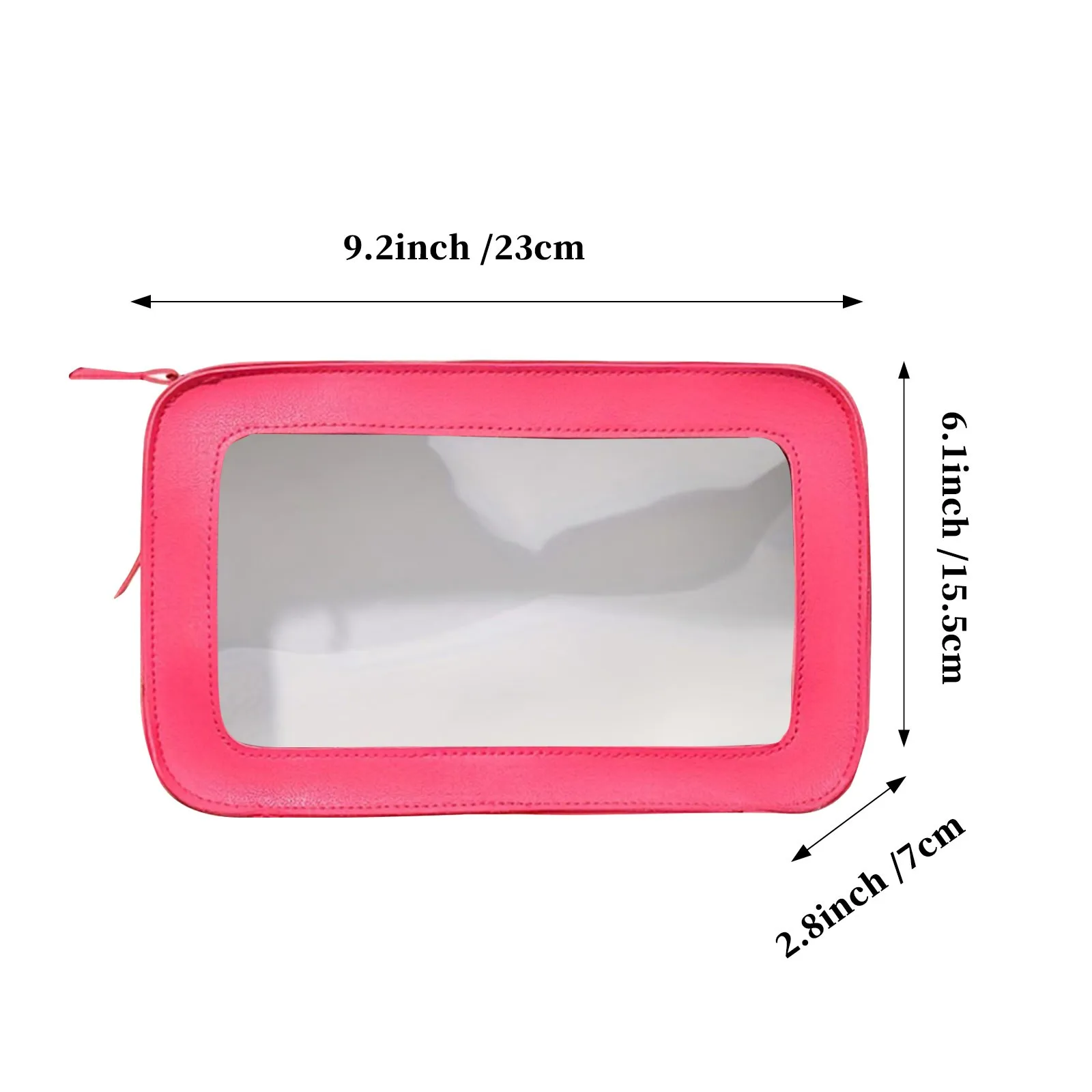 1Pcs Transparent PVC Square Toiletry Bag, Fashionable Splicing Skin Care Product Storage Bag, Portable Travel Cosmetic Bag