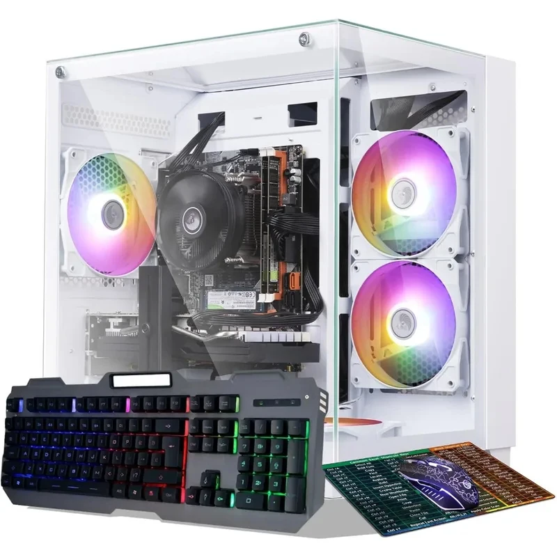 Computadora de escritorio para juegos preensamblada, computadora de escritorio Core i7, funcionando a una frecuencia de 3.4-3.9 GHz, tarjeta gráfica RX590