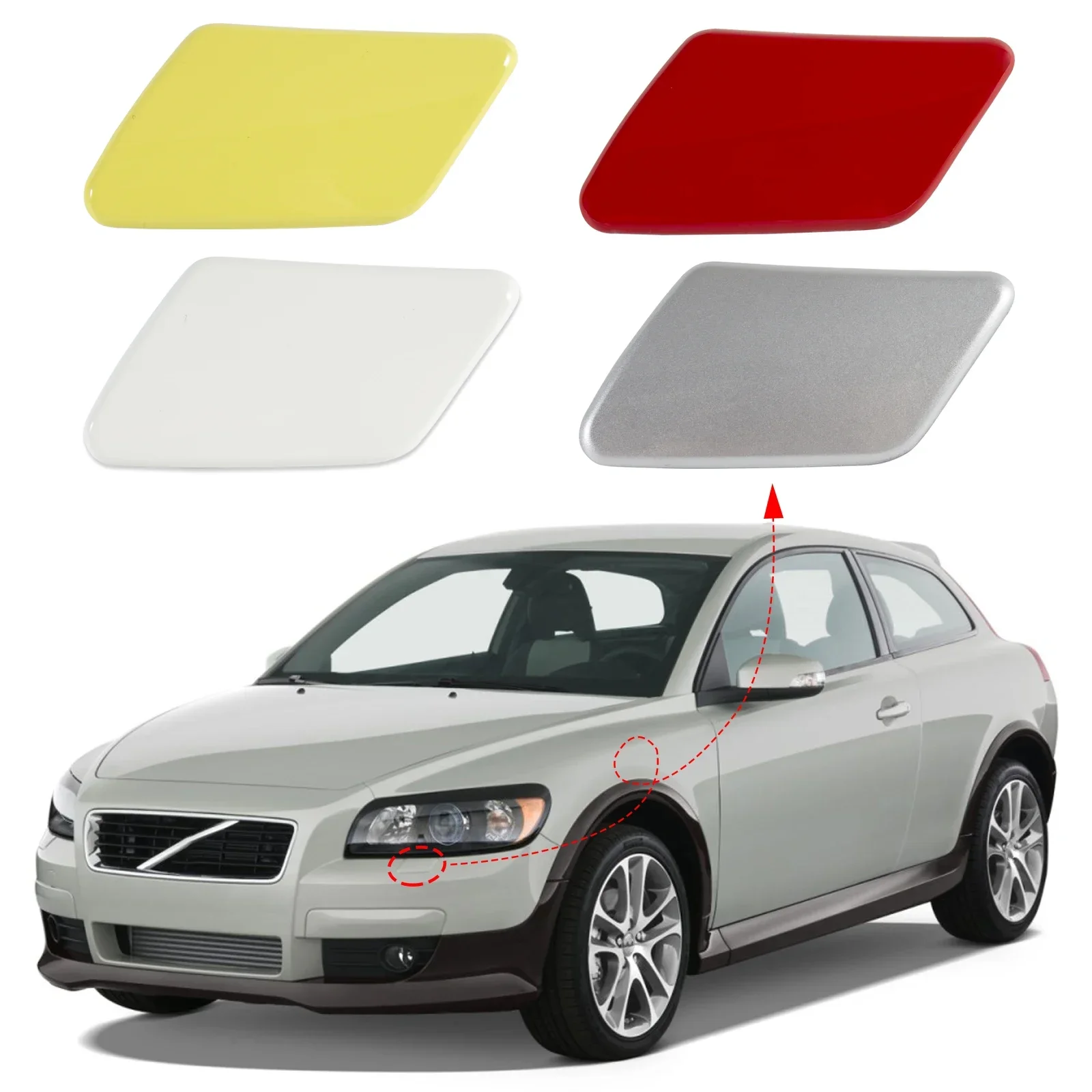 Tampa da arruela do farol do para-choque dianteiro para Volvo C30 2008 2009 2010 30655933/30655934