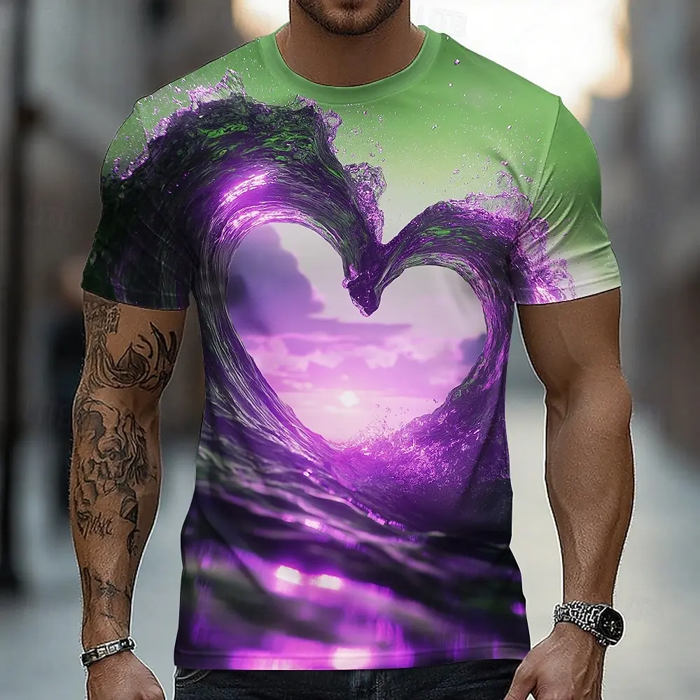 Men's Optical Illusion T-shirt Novelty 3D Print Funny Cool Daily t shirts Fashion Outdoor Party Short Sleeve Top Summer Clothing