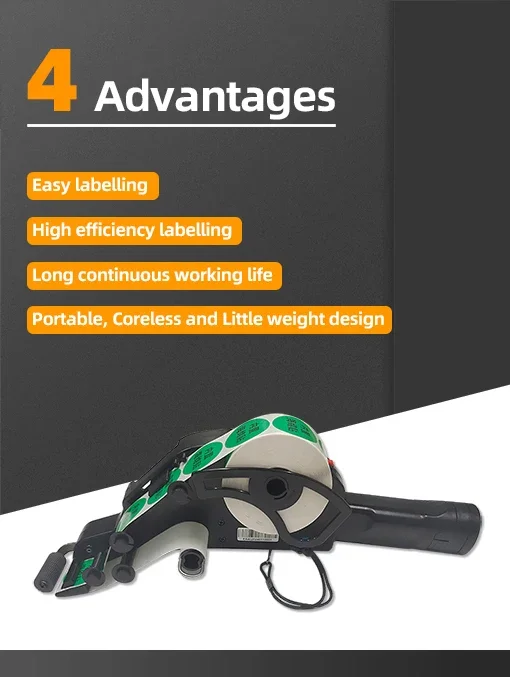 fruit labeling machine bsc 40mm Electronic hand-held labeling machine fast speed portable labeling machine with motor