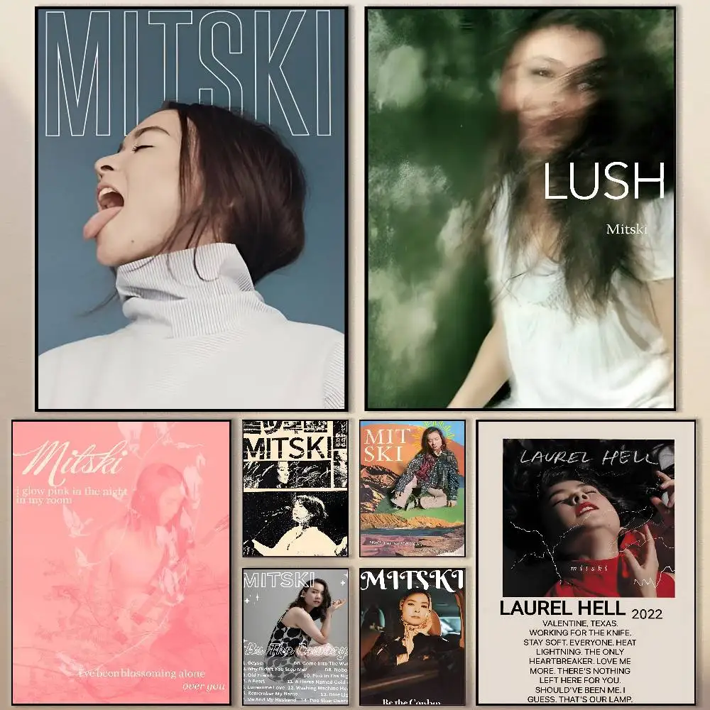 

Rock M-Mitski Retro Be Cowboy Nobody Lush Kraft Poster Modern Waterproof HD Wall Art Decal Self-Adhesive Aesthetic Decor for Hom