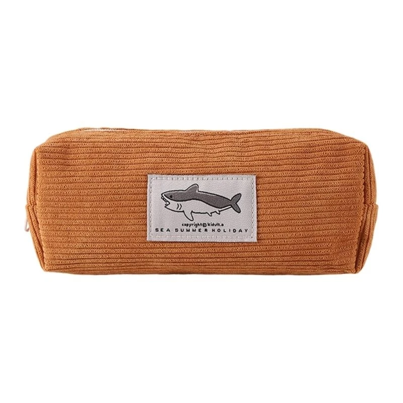 

Y2GD Lovely Shark Pencil Case Pen Case Embroidery Pen Bag Back to School Supply