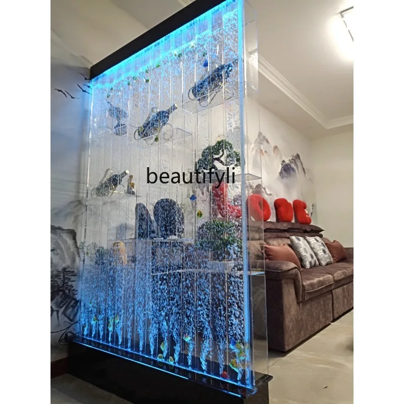 

Large Bubble Screen Wine Cabinet Water Curtain Wall Hallway Background Partition Decoration Living Room Flow Bath Curtain