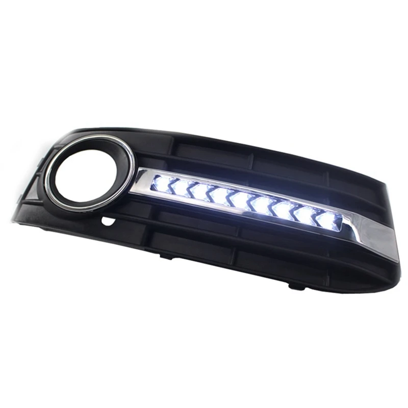 Car Fluorescent Daytime Running Light Mesh Grille Fog Lamp Frame Suitable For  A4 B8 2009-2011 8KD807682 8KD807681 Parts