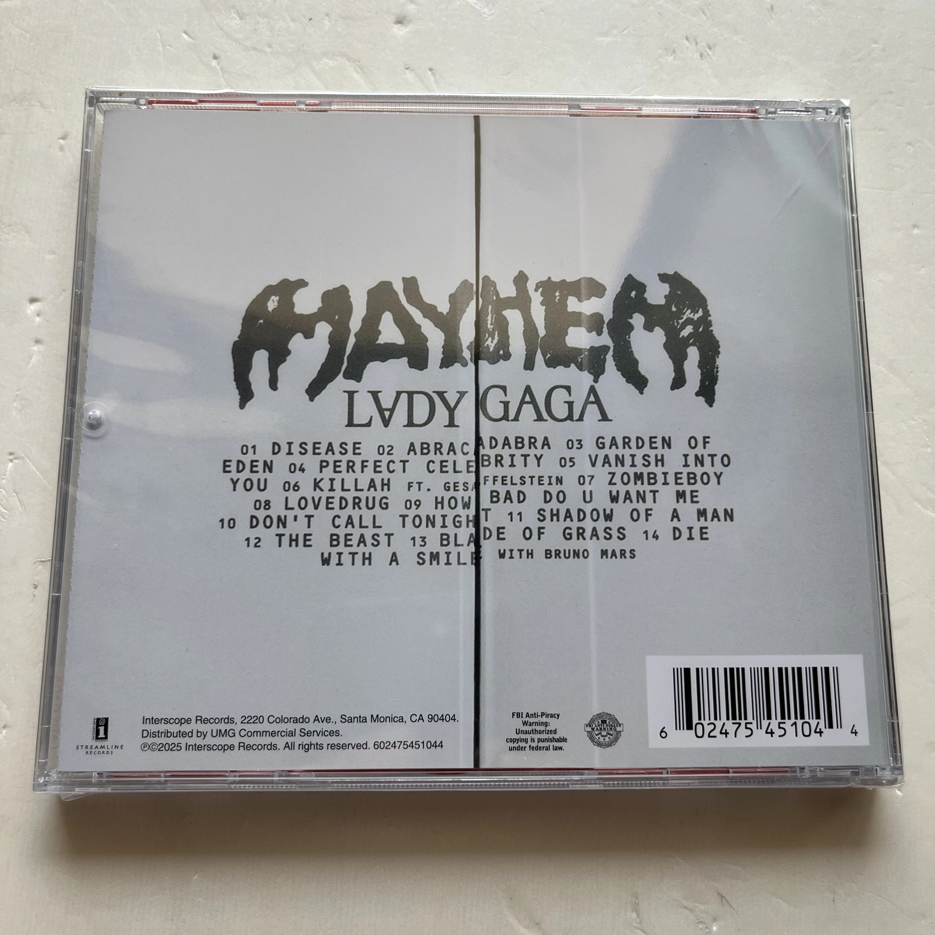 البوب ليتل مونسترز ليدي غاغا الموسيقى CD الفوضى ألبوم يموت مع ابتسامة الموسيقى سجل تأثيري وكمان سيارة Soundtracks صندوق جمع #2