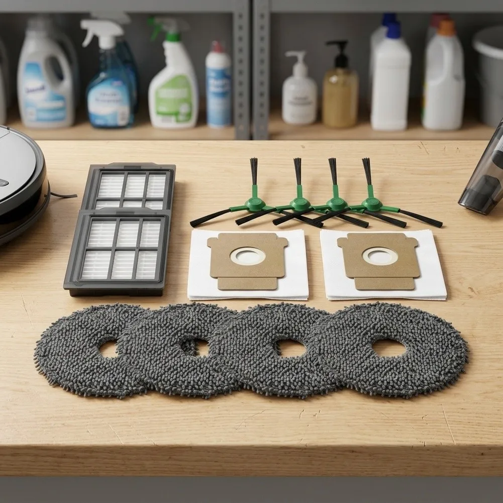 Side Brush 45mm 5g Robot Vacuum Accessory Set High-Density Fiber Material Edge Cleaning Design Tool-Free Installation