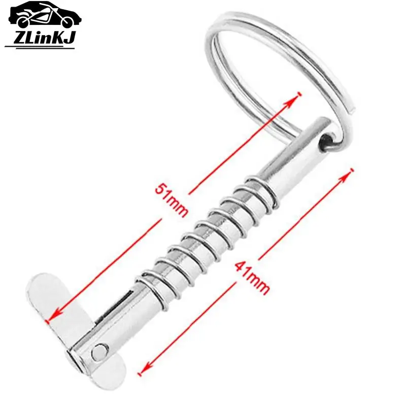 1 Pc 5mm 51/76mm Stainless Steel Tongue Pin Stop Pin Quick Safety Pin Quick Release Pin For Marine Bimini Top Deck Hinge Boat