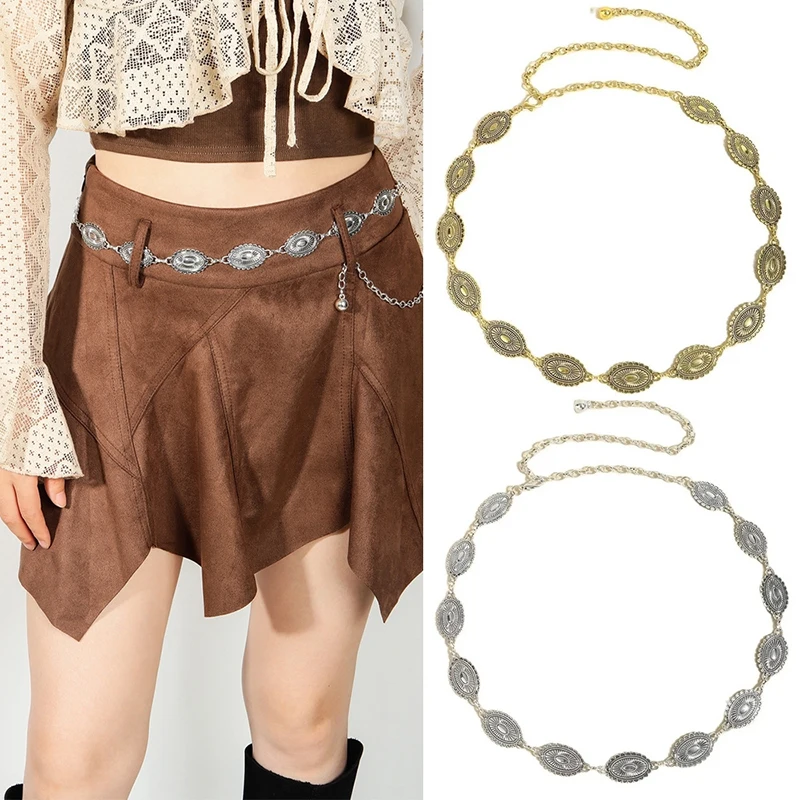 Fashionable Metal Waist Chain for Women, Temperament Decoration with Skirts, Waist Belts, Versatile Sweaters