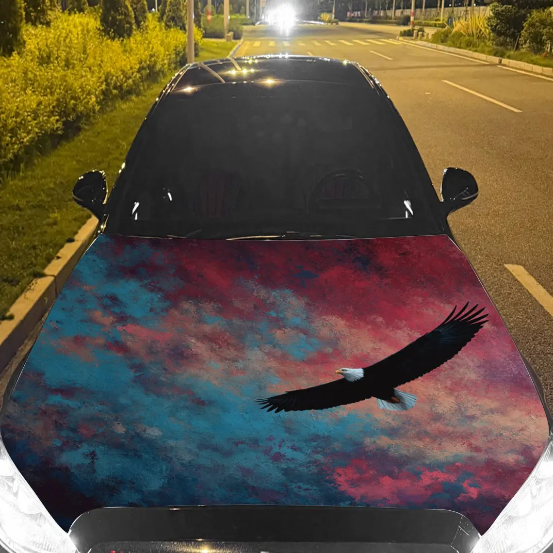 

Car Decals An Eagle With Graceful And Soaring Charm In A Colorful Sky Car Hood Sticker, Waterproof Self - Adhesive Vinyl Graphic