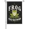 Inspirational Frog Christian Quote Funny Garden Flag For Yard Or Beach 12x18 in llz