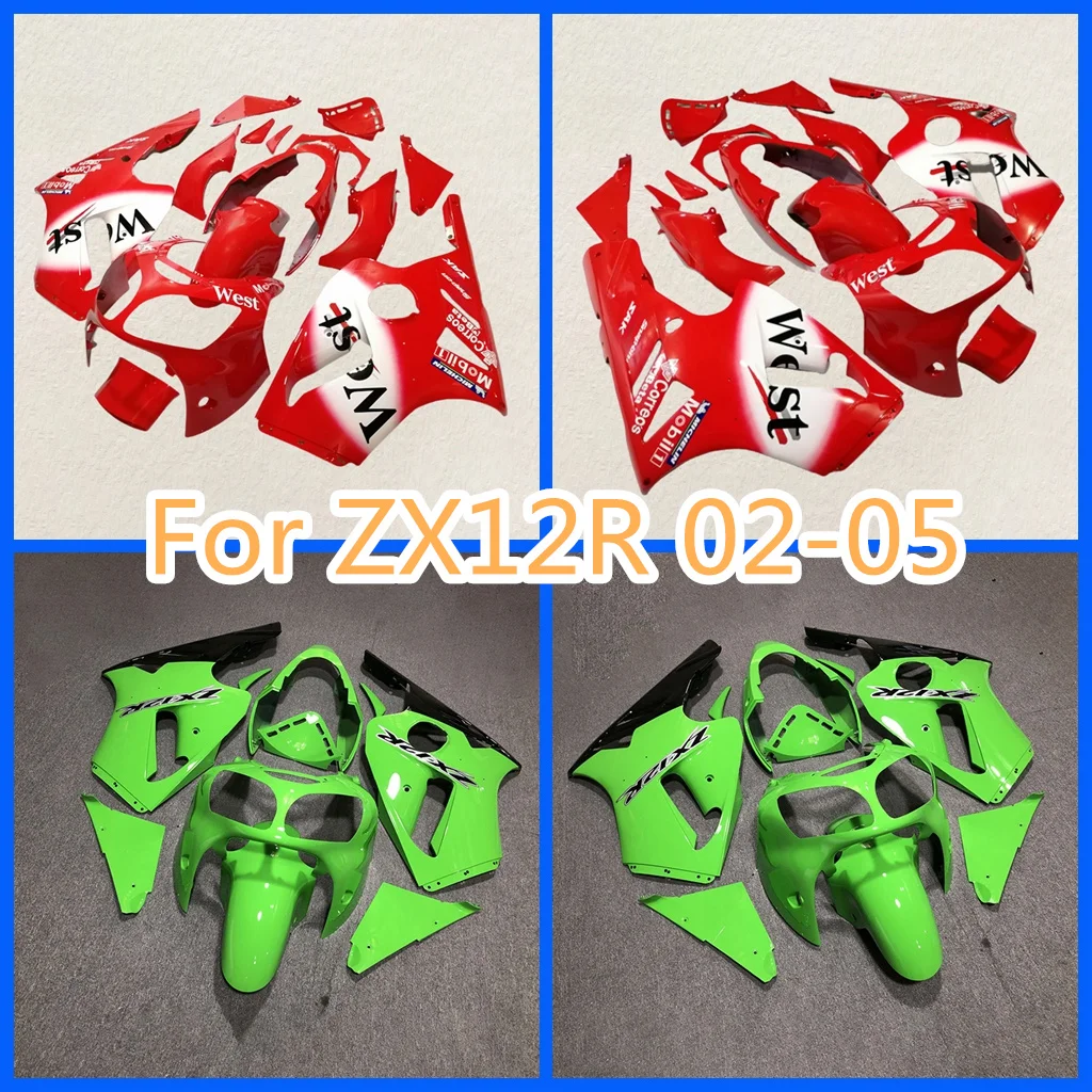 100% Injection Molding High Quality Fairings Set for Kawasaki 02 03 04 05 ZX12R ZX-12R 2002-2005 With Tank Cover Free Custom