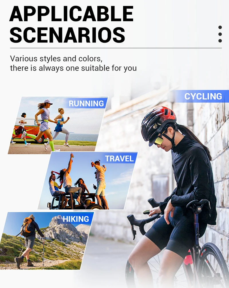 Kapvoe Wanderbrille, photochrome Brille, Fahrrad-Sonnenbrille, Outdoor-Sportbrille für Straßen-, MTB- und Bergsport für Männer und Frauen, UV400 – Detail 14