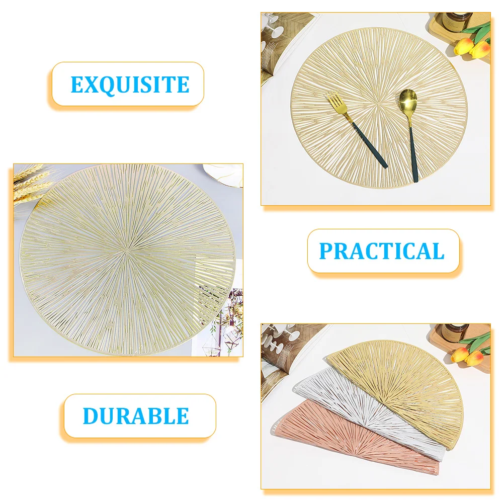 

2pcs PVC Round Placemats Heat Resistant Washable Reusable Table Mats Kitchen Dining Decor Coffee Accessories