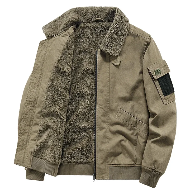 2024 inverno termico Bomber giacche uomo verde militare cappotti antivento uomo moda collo di pelliccia cotone militare giacca Casual cappotto maschile