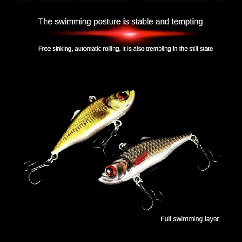 Artificial Bait 60mm13g Long-range Submerged 3D Simulation Vib Luya Bait Sea Fishing Hard Bait Cocked Mouth Simulation Bait