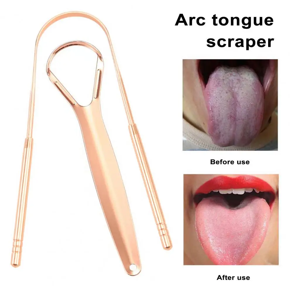 

Stainless Steel Tongue Scraper Anti-slip Handle Smooth Surface Semicircle Tongue Scraper Tongue Cleaner Oral Hygiene Care Tools