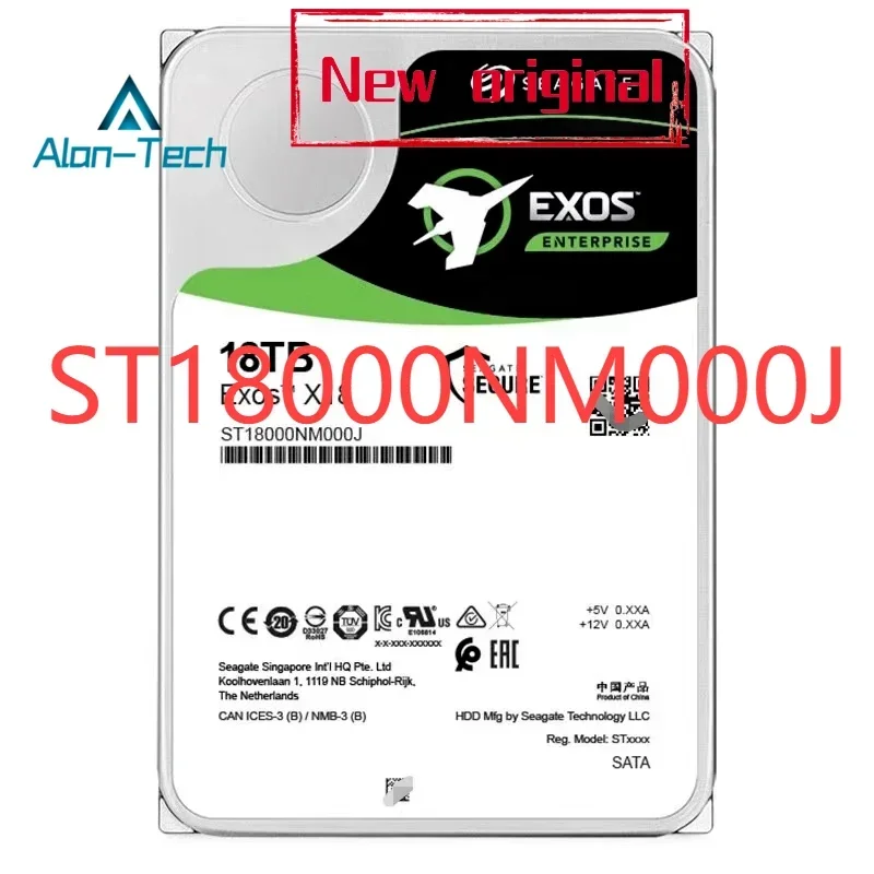 

NEW 18TB HDD Exos X18 ST18000NM000J 7200 RPM SATA 6Gb/s 256MB Cache 3.5-Inch 18T Enterprise Server Computer Hard Disk Drive