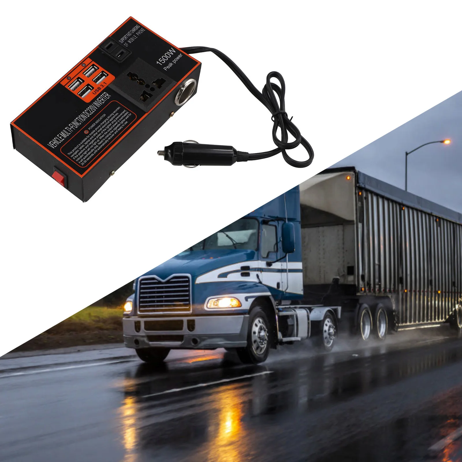 For Dash for cams For Laptops Power Inverter Adapter Practical Replacement High Conversion Rate Low Loss 12v/24V To DC 110V/220v