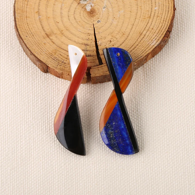 

Бусины для сережек B&F Lapis Lazuli&Obsidian&Red Agate&Shell, бусины ручной работы из натуральных камней, камни для изготовления ювелирных изделий