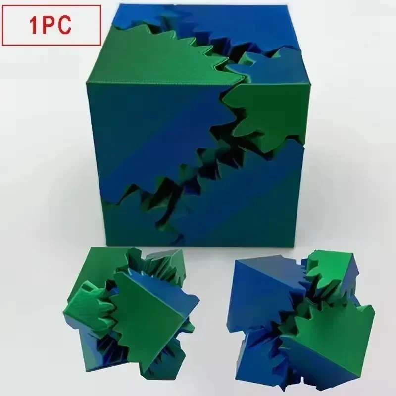 Decorazione del desktop Cubo stampato in 3D Giocattoli Gear Ball Cubo antistress rotante Giocattoli rilassanti antistress
