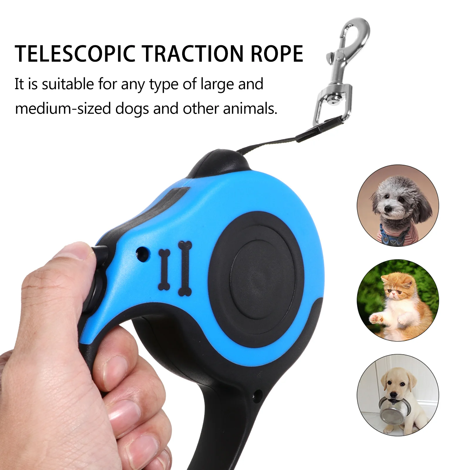 

Automatic Traction Rope for Pets Heavy Duty ABS Material Non-Slip Handle Retractable Leash with Smooth Extension for Dog Walking