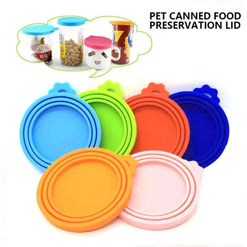 Silicone Canned Lid Sealed Feeders Food Can Lid for Puppy Dog Cat Storage Top Cap Reusable Cover Lid Health Pet Daily Supplies