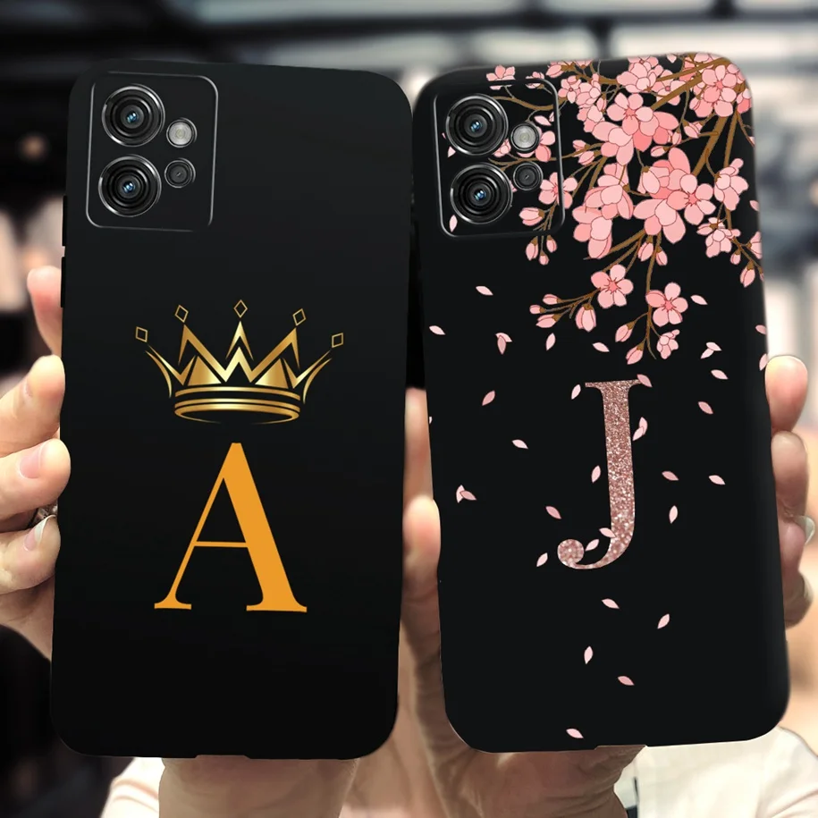 Cute Letters Case For Motorola Moto G22 G32 G42 G52 4G Case Black Matte Silicone Soft BumperFor Moto G 22 G 32 G 42 G 52 Capinha