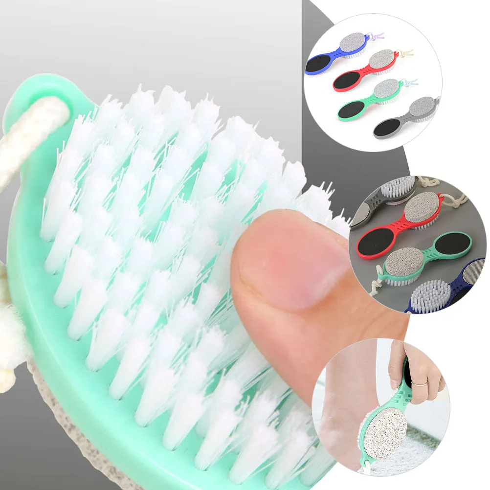 

4Pcs Foot File Pedicure Kit Callus Remover Multi-Functional Scrubber Dense Brush Easy Cleaning Practical Foot Care