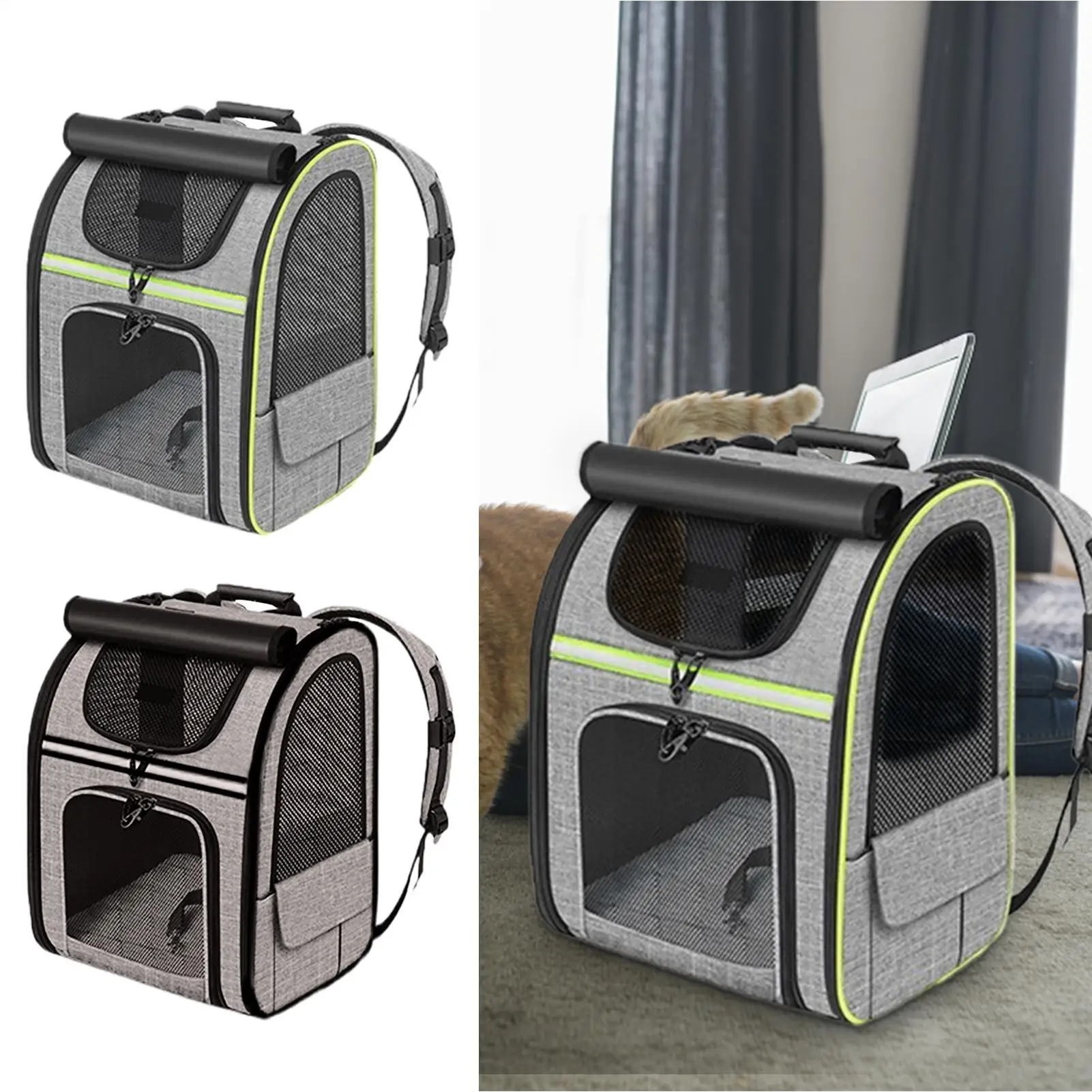 

Expandable Cat Backpack Portable Puppy Backpack Breathable Foldable Pet Bag For Outdoor Travel Motorcycle Camping Hiking